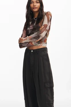 Calças<Desigual Calça cargo fluida
