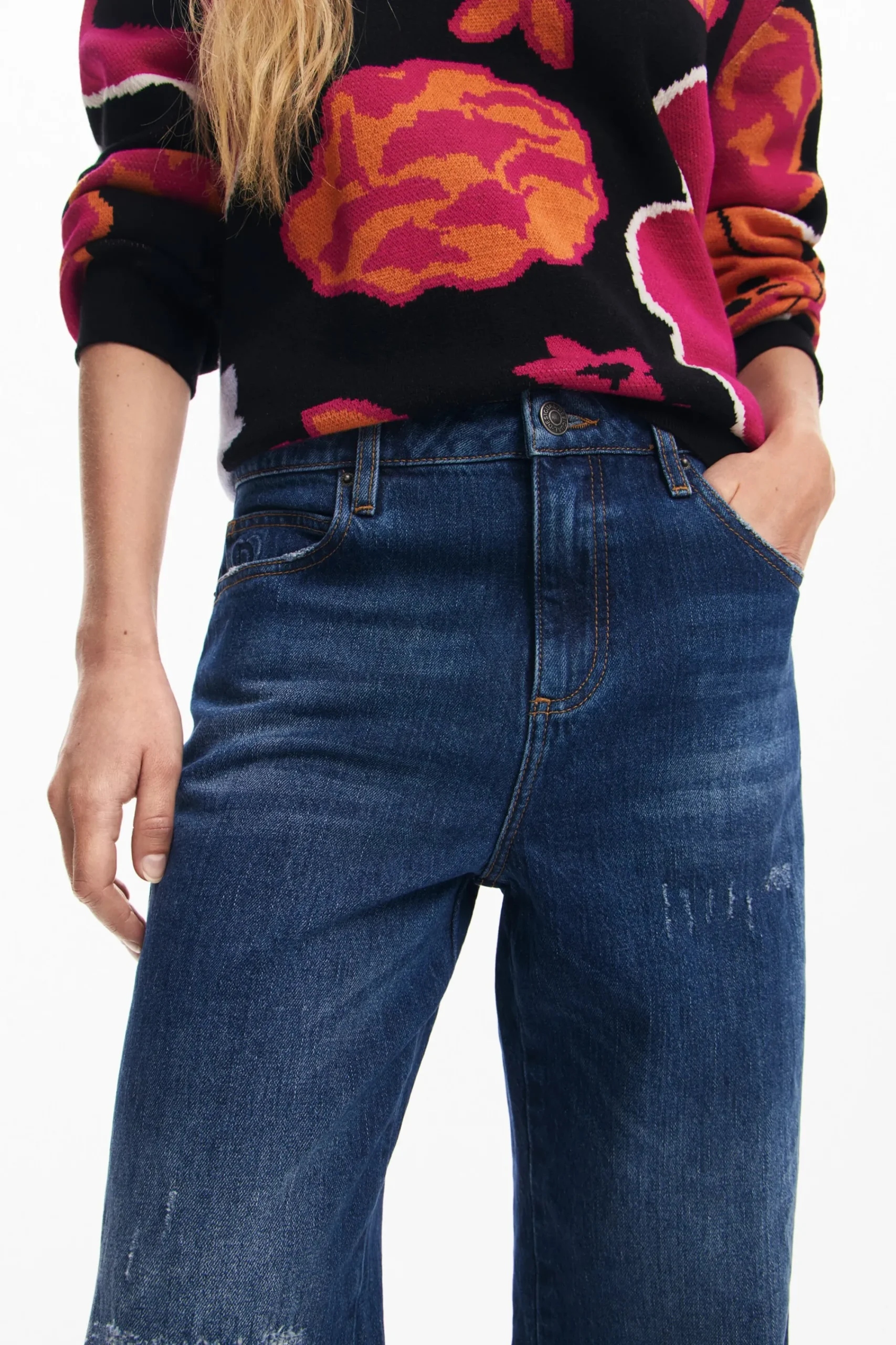 Jeans|Calças<Desigual Calça culotte de denim