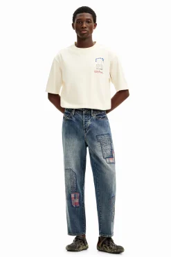 Jeans E Calças<Desigual Calça de denim com remendos