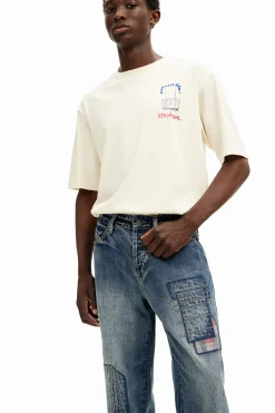 Jeans E Calças<Desigual Calça de denim com remendos