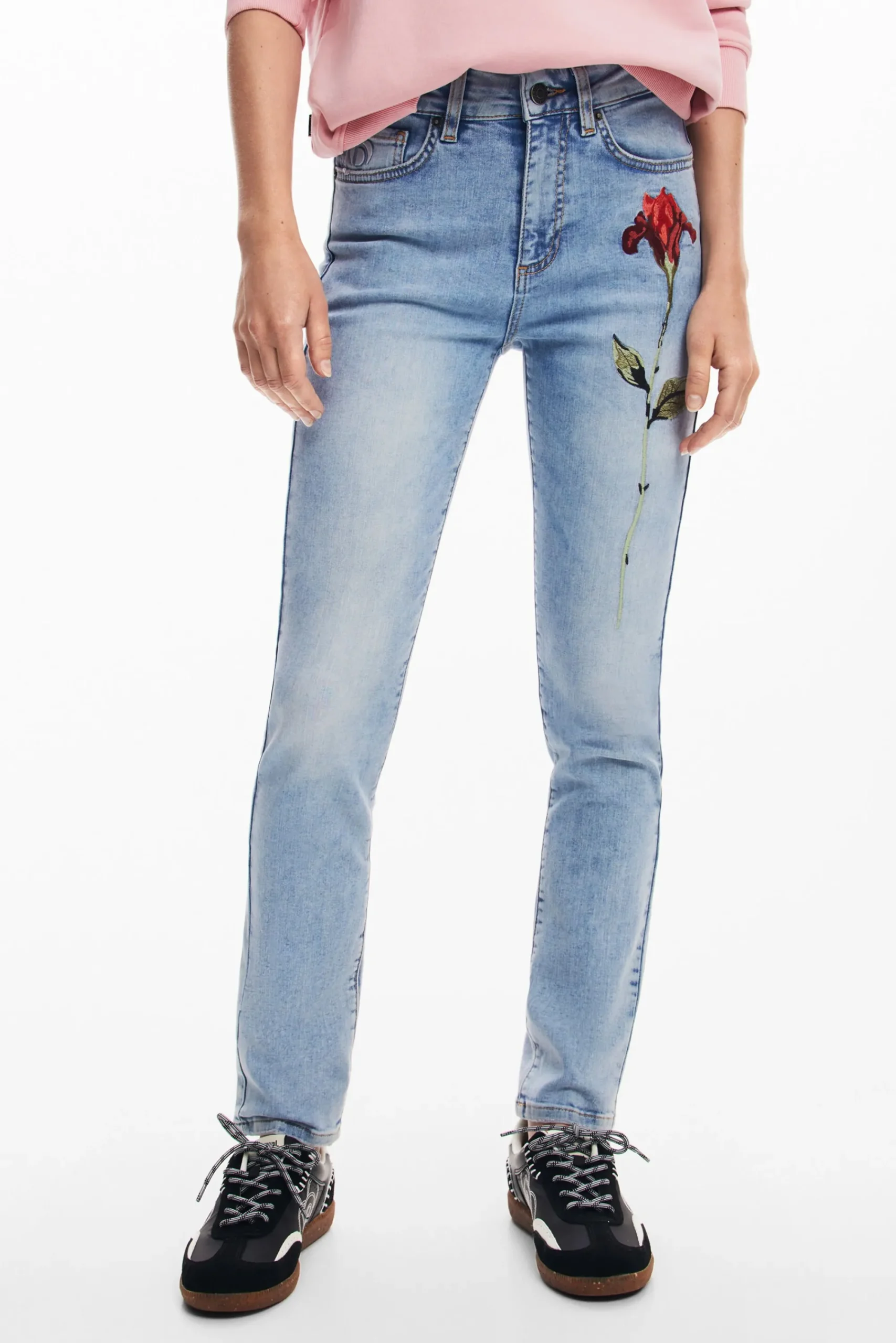 Jeans|Calças<Desigual Calça jeans rosa