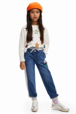 Saias E Calças<Desigual Calça jogger canelada com estrelas