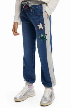 Saias E Calças<Desigual Calça jogger canelada com estrelas