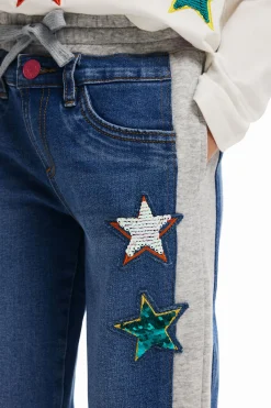 Saias E Calças<Desigual Calça jogger canelada com estrelas