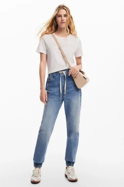 Jeans|Calças<Desigual Calça jogger de denim