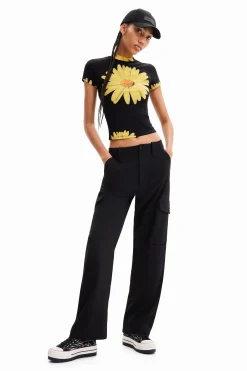 Calças<Desigual Calças cargo fluídas