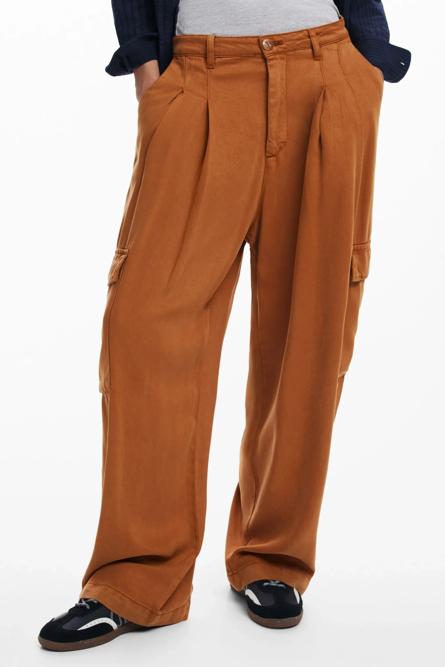 Calças<Desigual Calças cargo fluidas