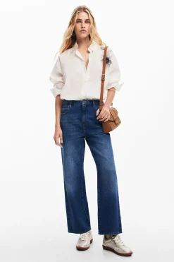 Jeans|Calças<Desigual Calças culotte rosa
