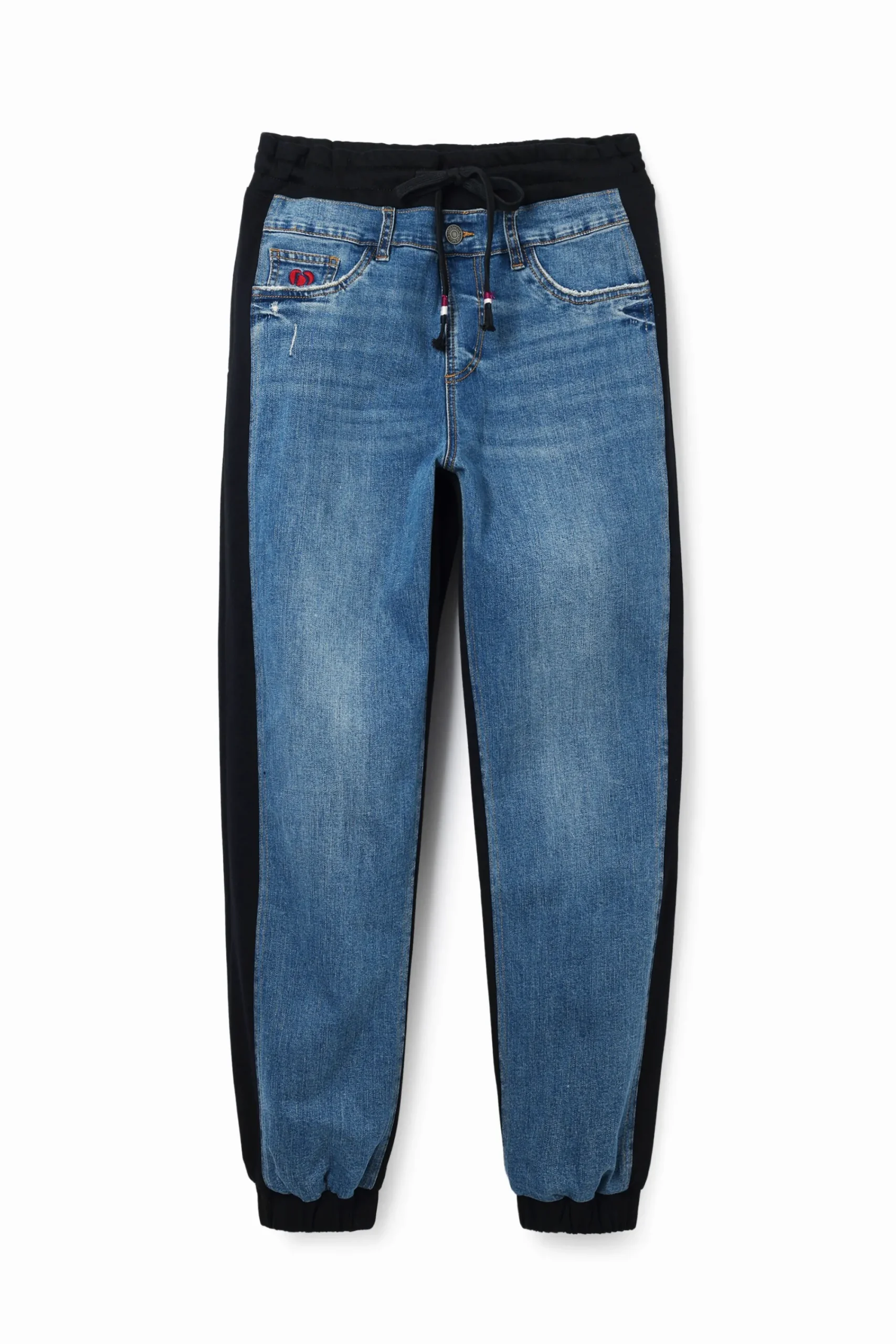 Jeans|Calças<Desigual Calças de ganga jogger contraste