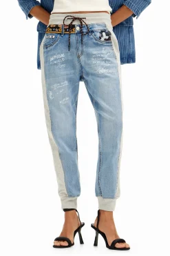 Jeans|Calças<Desigual Calças de ganga Jogger Mickey Mouse