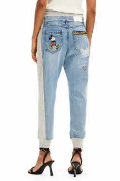 Jeans|Calças<Desigual Calças de ganga Jogger Mickey Mouse