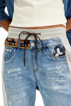 Jeans|Calças<Desigual Calças de ganga Jogger Mickey Mouse