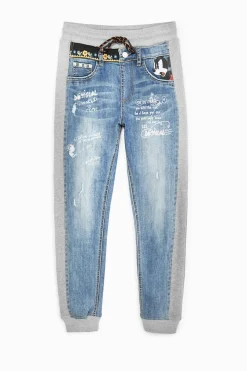 Jeans|Calças<Desigual Calças de ganga Jogger Mickey Mouse