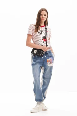 Jeans|Calças<Desigual Calças de ganga Jogger Mickey Mouse