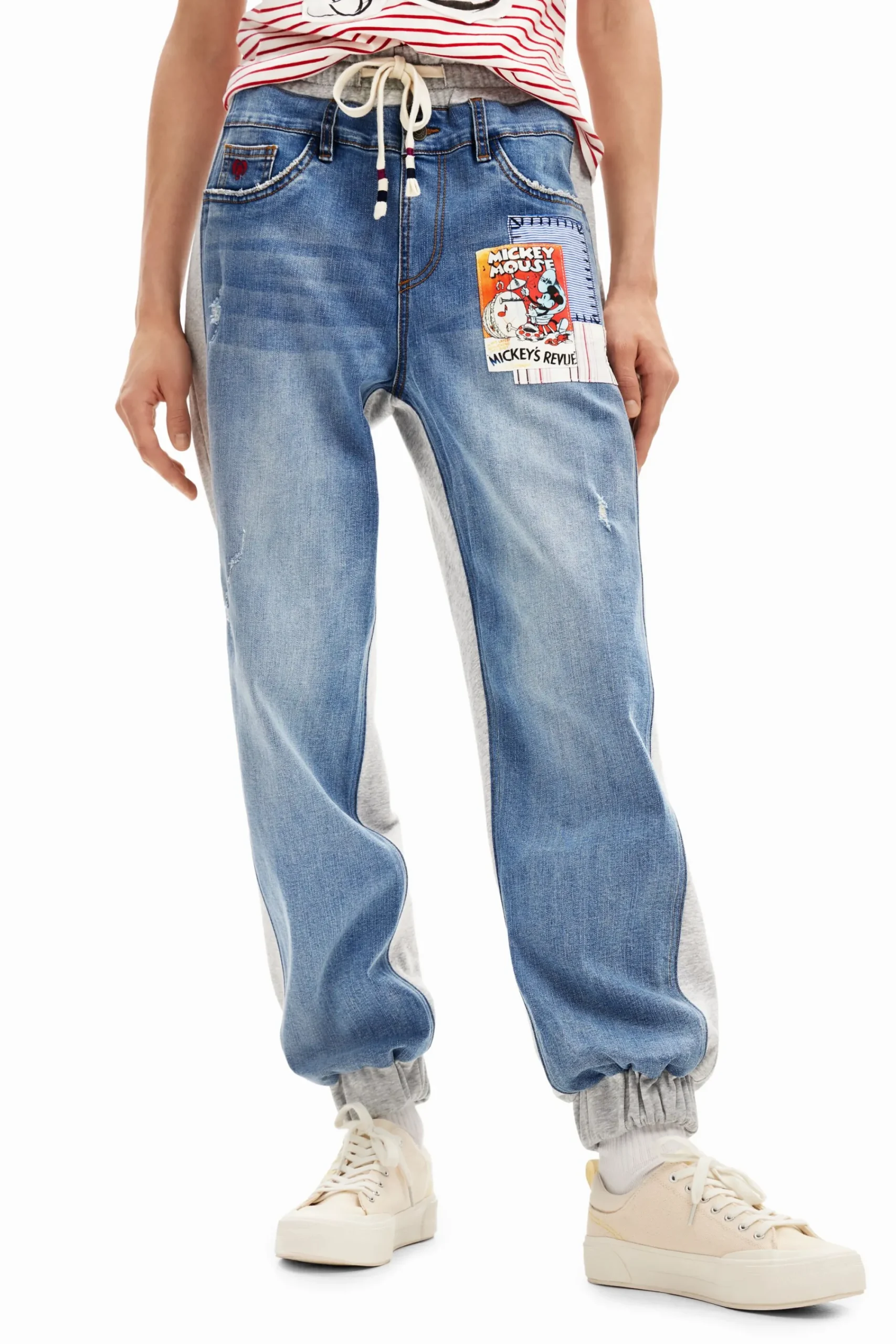 Jeans|Calças<Desigual Calças de ganga Jogger Mickey Mouse