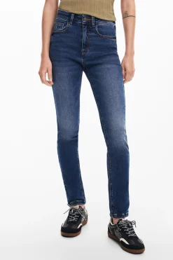 Jeans|Calças<Desigual Calças jeans retas com bolsos lisos