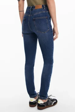 Jeans|Calças<Desigual Calças jeans retas com bolsos lisos