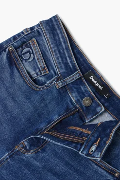 Jeans|Calças<Desigual Calças jeans retas com bolsos lisos