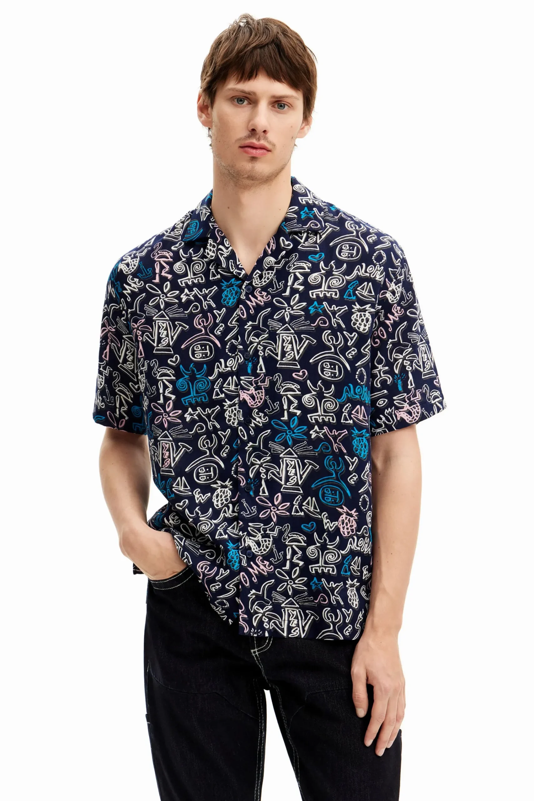 T-shirts|Camisas<Desigual Camisa com ilustrações em contraste
