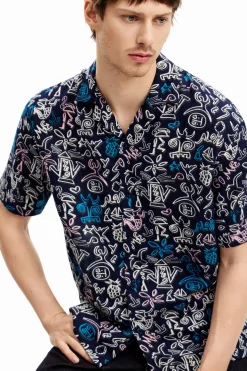 T-shirts|Camisas<Desigual Camisa com ilustrações em contraste