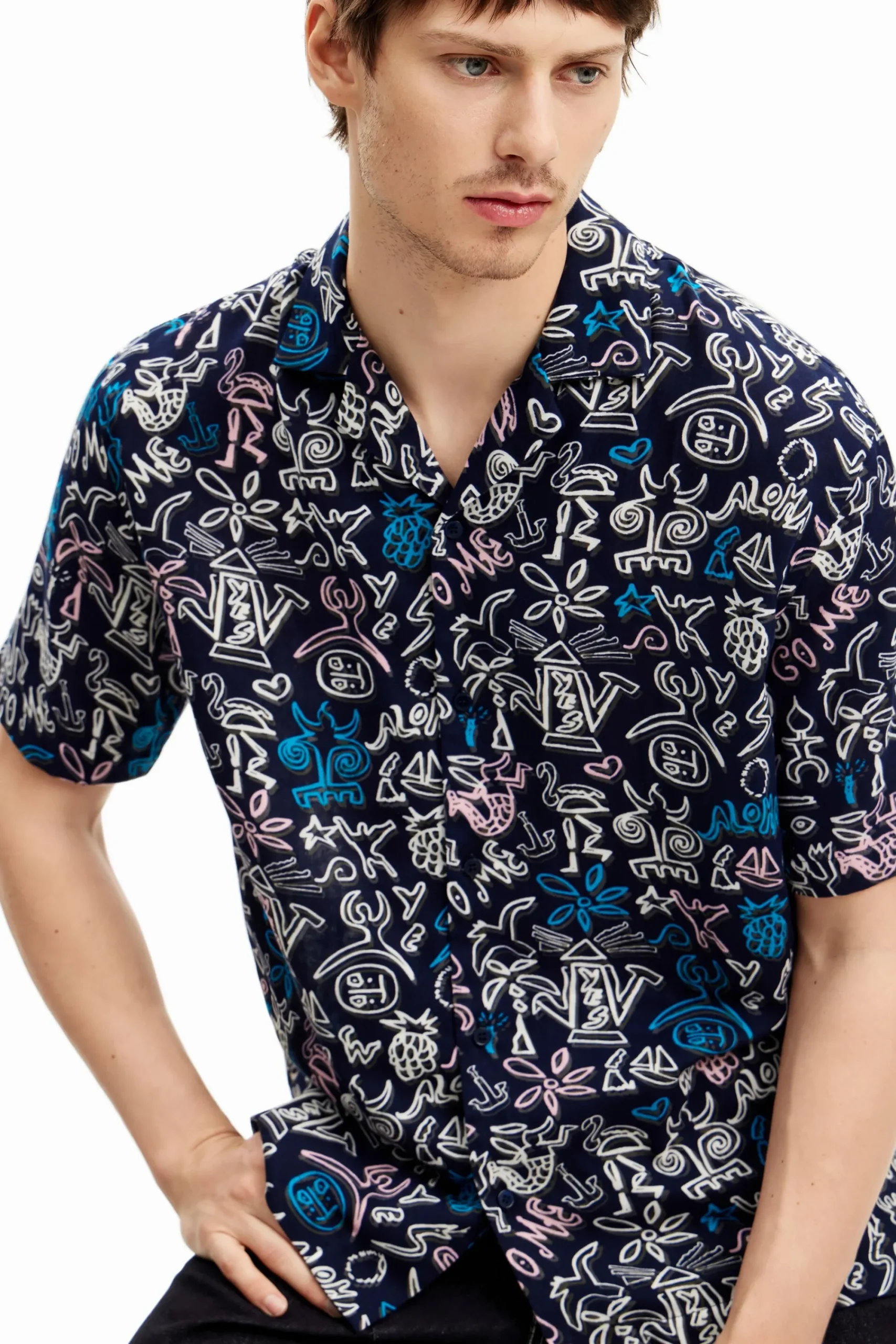 T-shirts|Camisas<Desigual Camisa com ilustrações em contraste