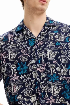 T-shirts|Camisas<Desigual Camisa com ilustrações em contraste