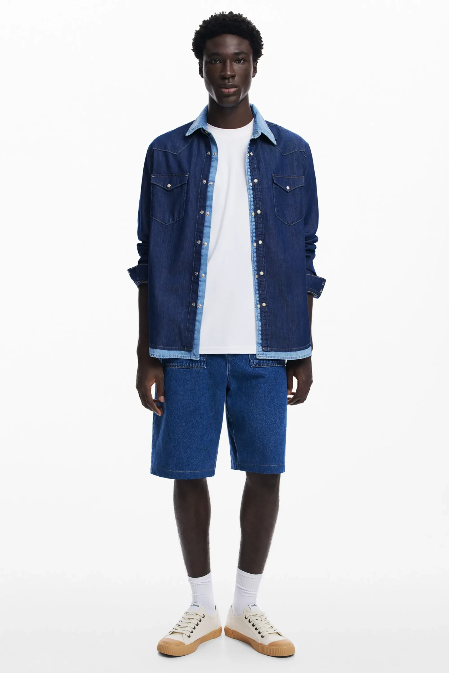 T-shirts|Camisas<Desigual Camisa de denim patchwork