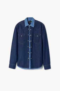 T-shirts|Camisas<Desigual Camisa de denim patchwork