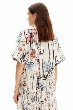 Camisas E Blusas<Desigual Camisa de flores ilustradas