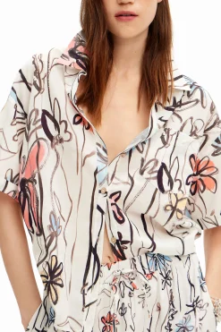 Camisas E Blusas<Desigual Camisa de flores ilustradas