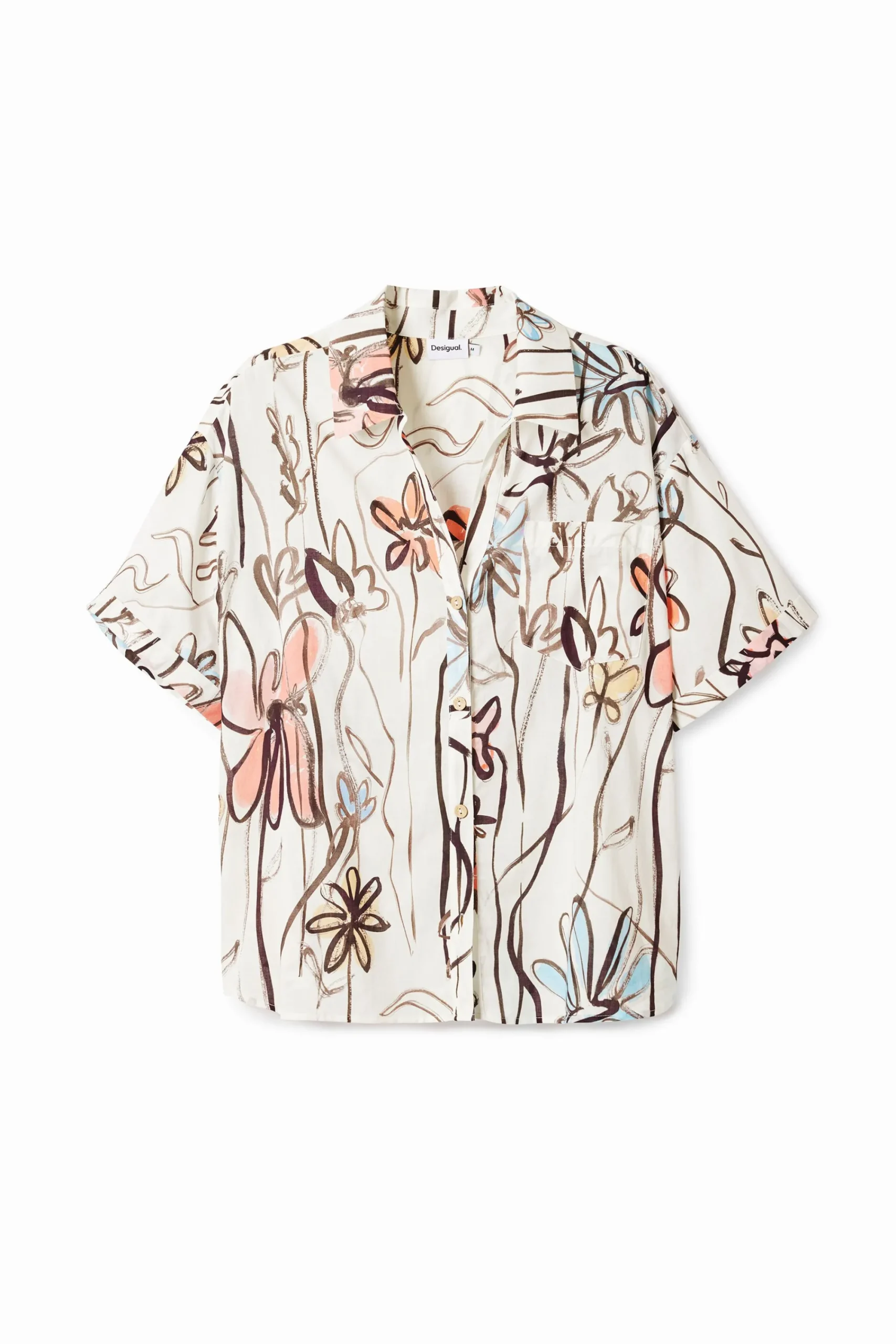 Camisas E Blusas<Desigual Camisa de flores ilustradas