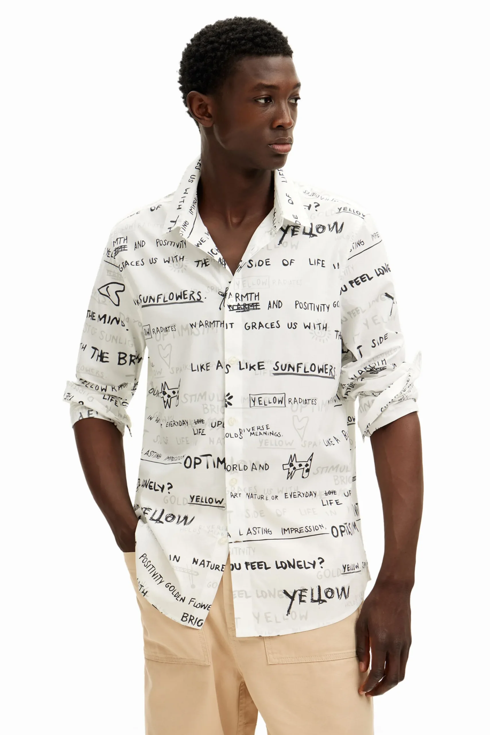 T-shirts|Camisas<Desigual Camisa de manga longa com lettering