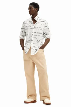 T-shirts|Camisas<Desigual Camisa de manga longa com lettering