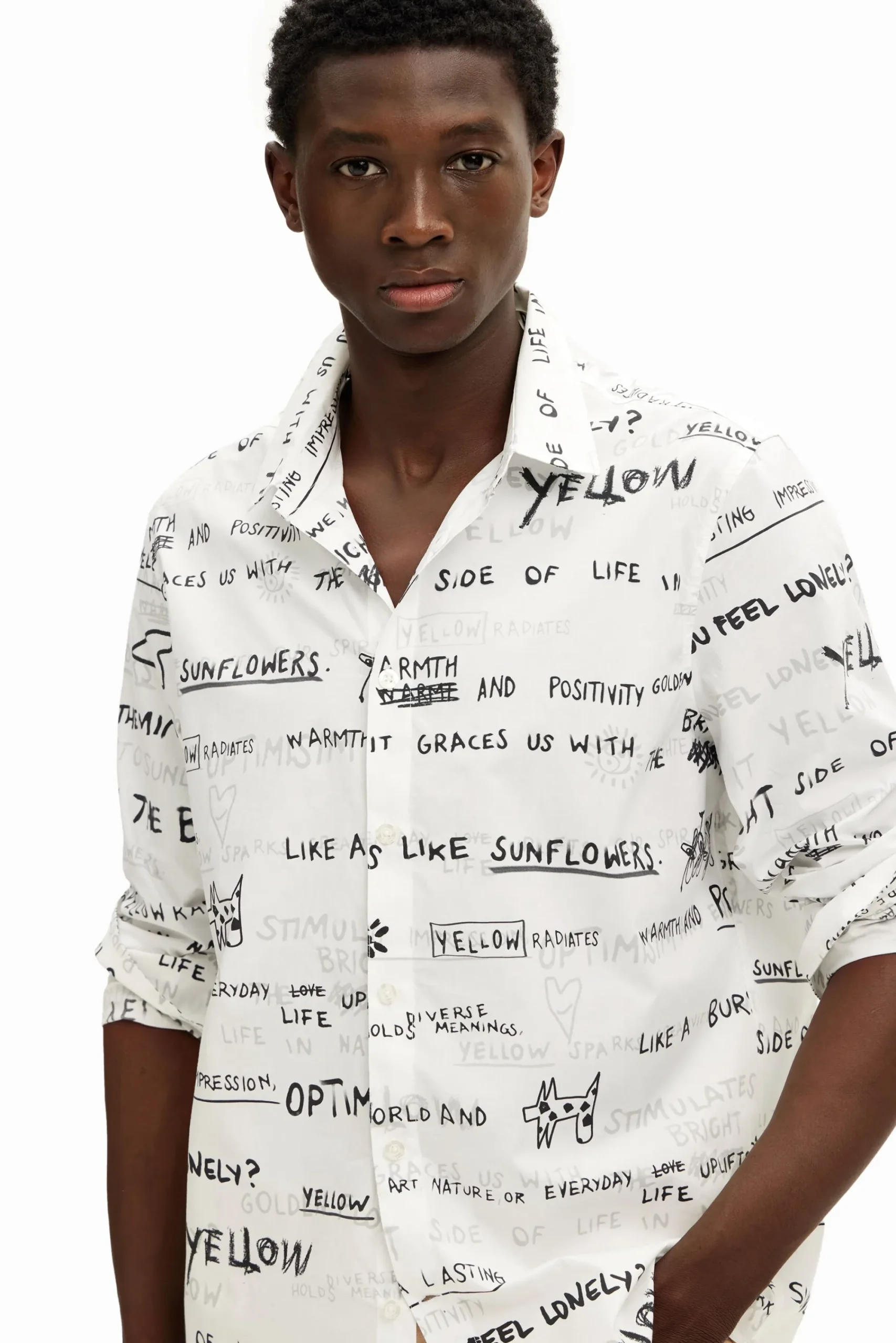 T-shirts|Camisas<Desigual Camisa de manga longa com lettering