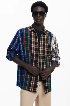 T-shirts|Camisas<Desigual Camisa de patchwork xadrez