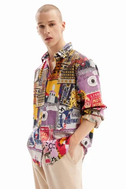 T-shirts|Camisas<Desigual Camisa de popelina patchwork