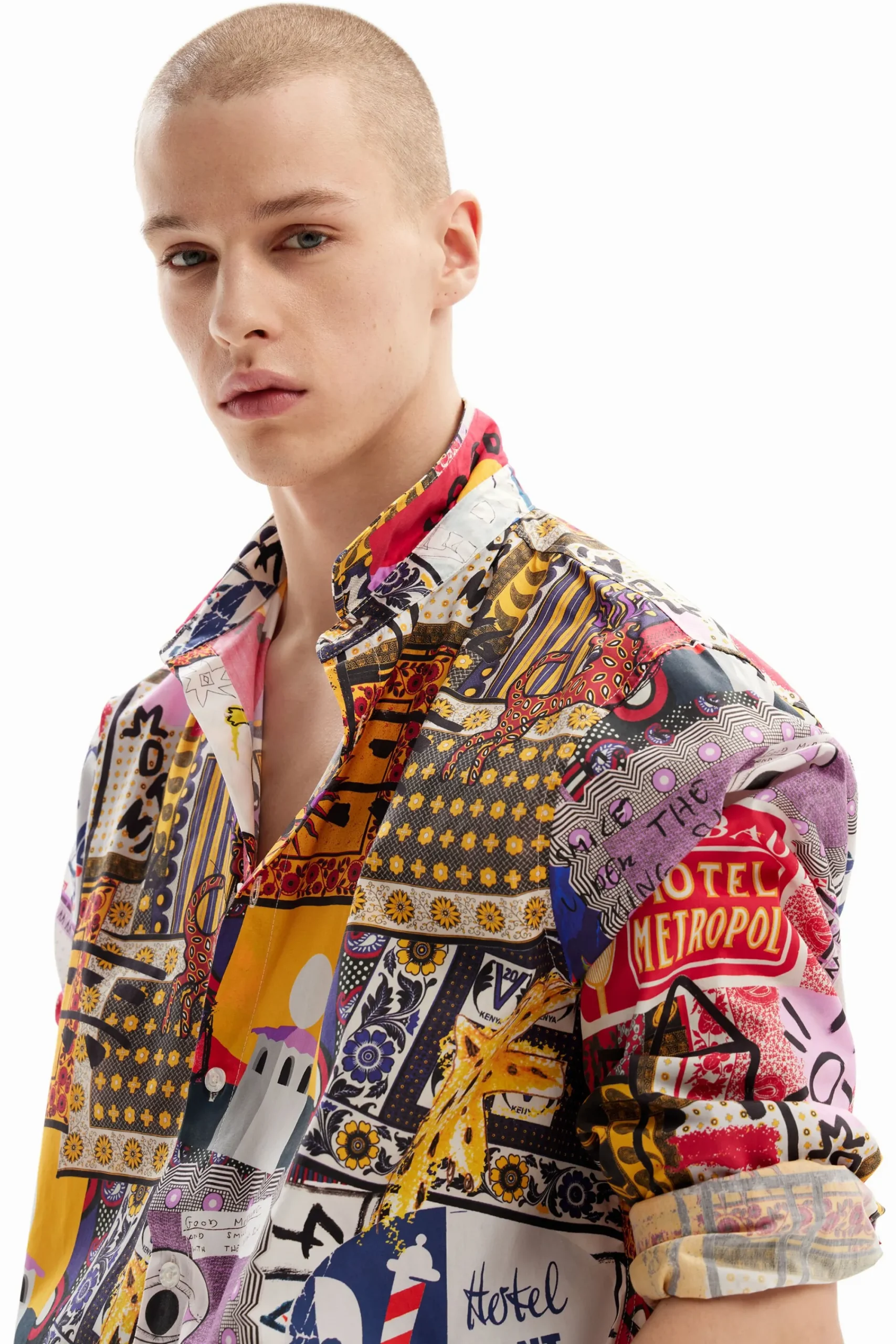 T-shirts|Camisas<Desigual Camisa de popelina patchwork