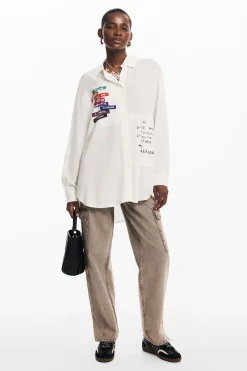 Camisas E Blusas<Desigual Camisa estampada com letras