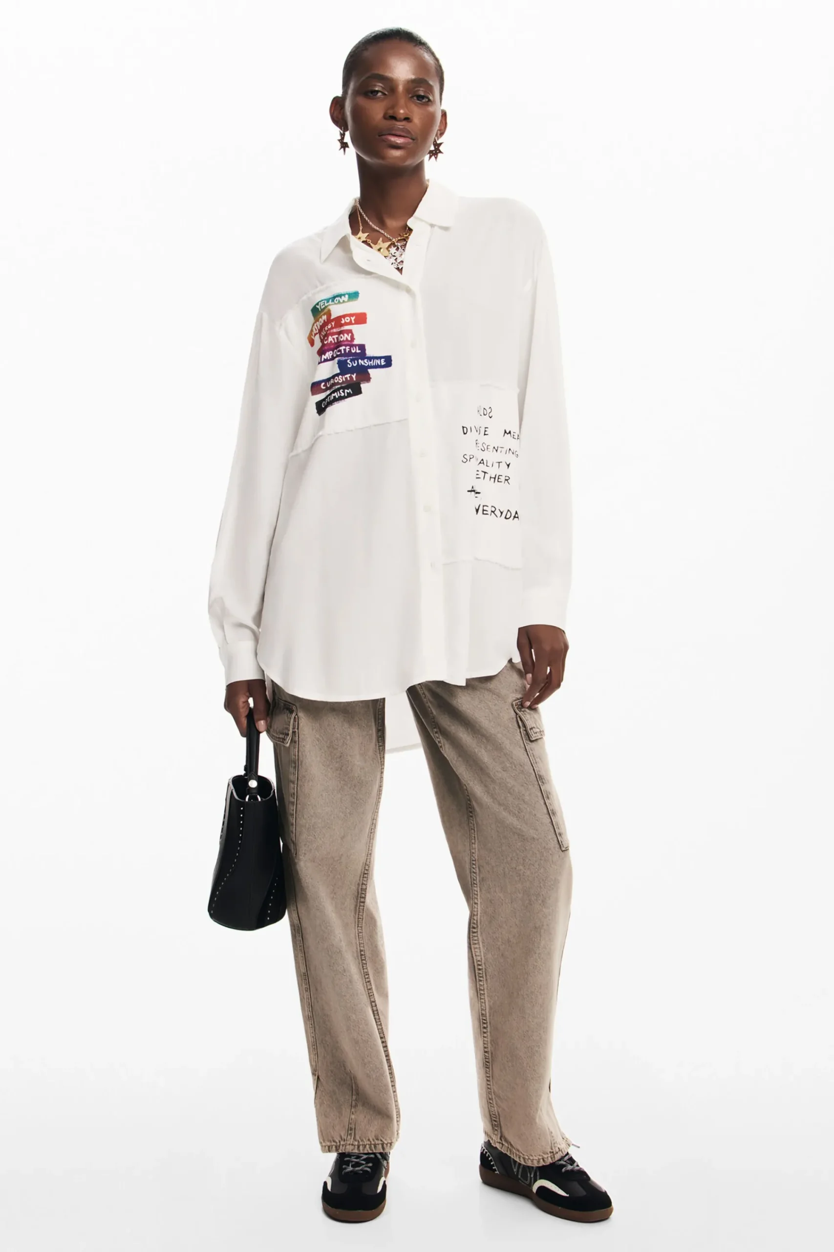 Camisas E Blusas<Desigual Camisa estampada com letras