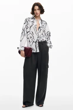 Camisas E Blusas<Desigual Camisa estampada com rostos