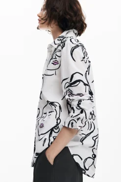 Camisas E Blusas<Desigual Camisa estampada com rostos