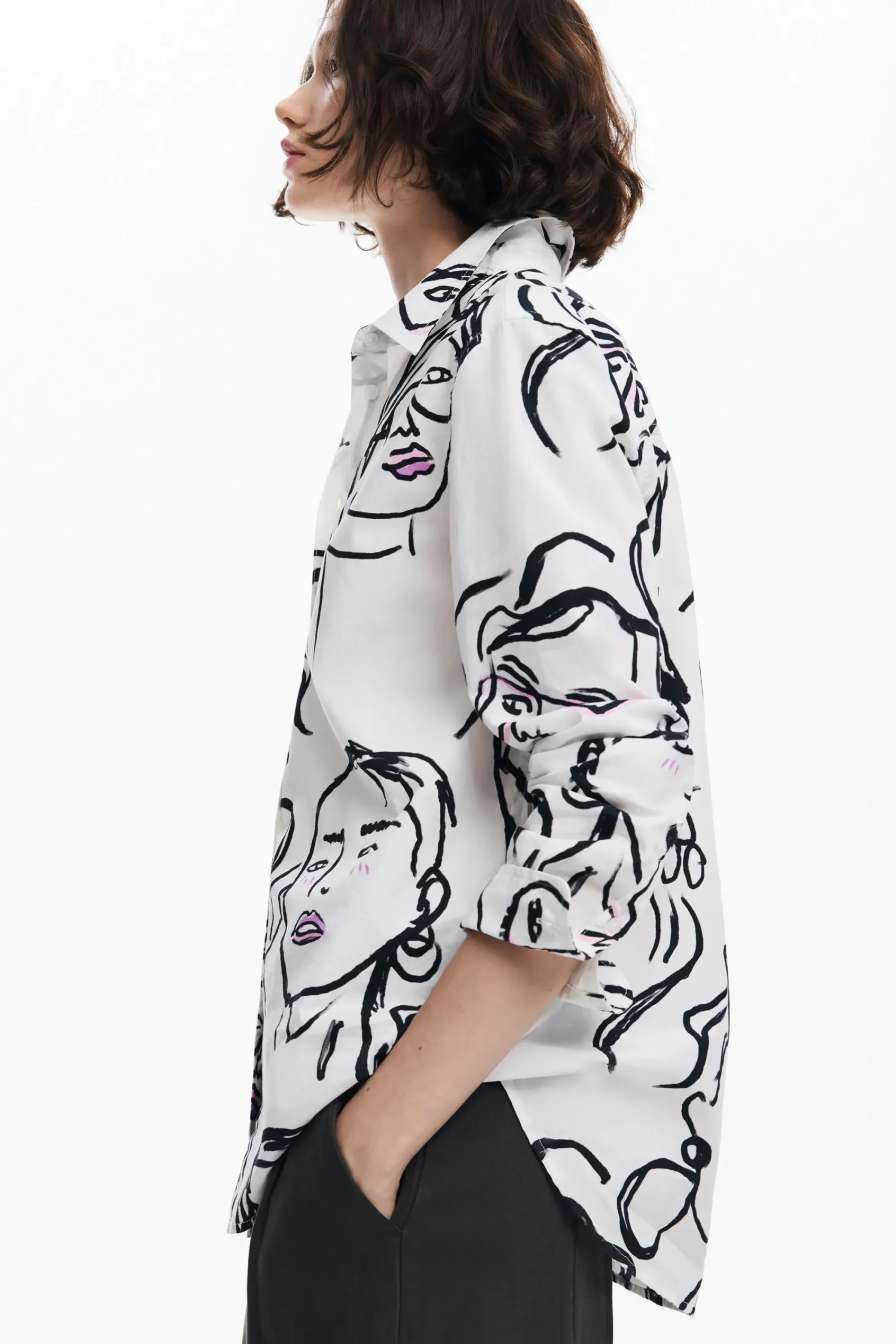 Camisas E Blusas<Desigual Camisa estampada com rostos