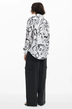 Camisas E Blusas<Desigual Camisa estampada com rostos