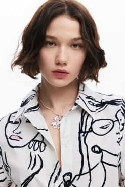 Camisas E Blusas<Desigual Camisa estampada com rostos