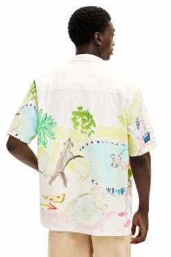 T-shirts|Camisas<Desigual Camisa estampada em aquarela