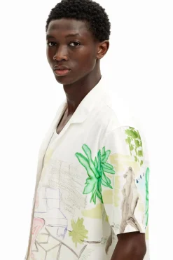 T-shirts|Camisas<Desigual Camisa estampada em aquarela