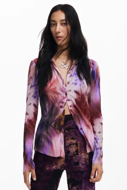 Camisas E Blusas|T-shirts<Desigual Camisa estampada tie-dye