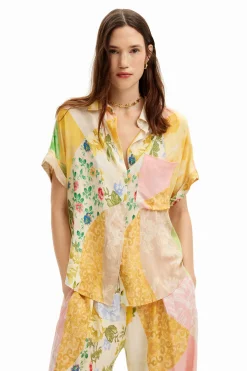 Camisas E Blusas<Desigual Camisa floral com patchwork