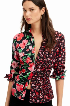 Camisas E Blusas<Desigual Camisa franzida flores