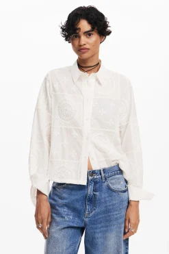 Camisas E Blusas<Desigual Camisa lisa bordados